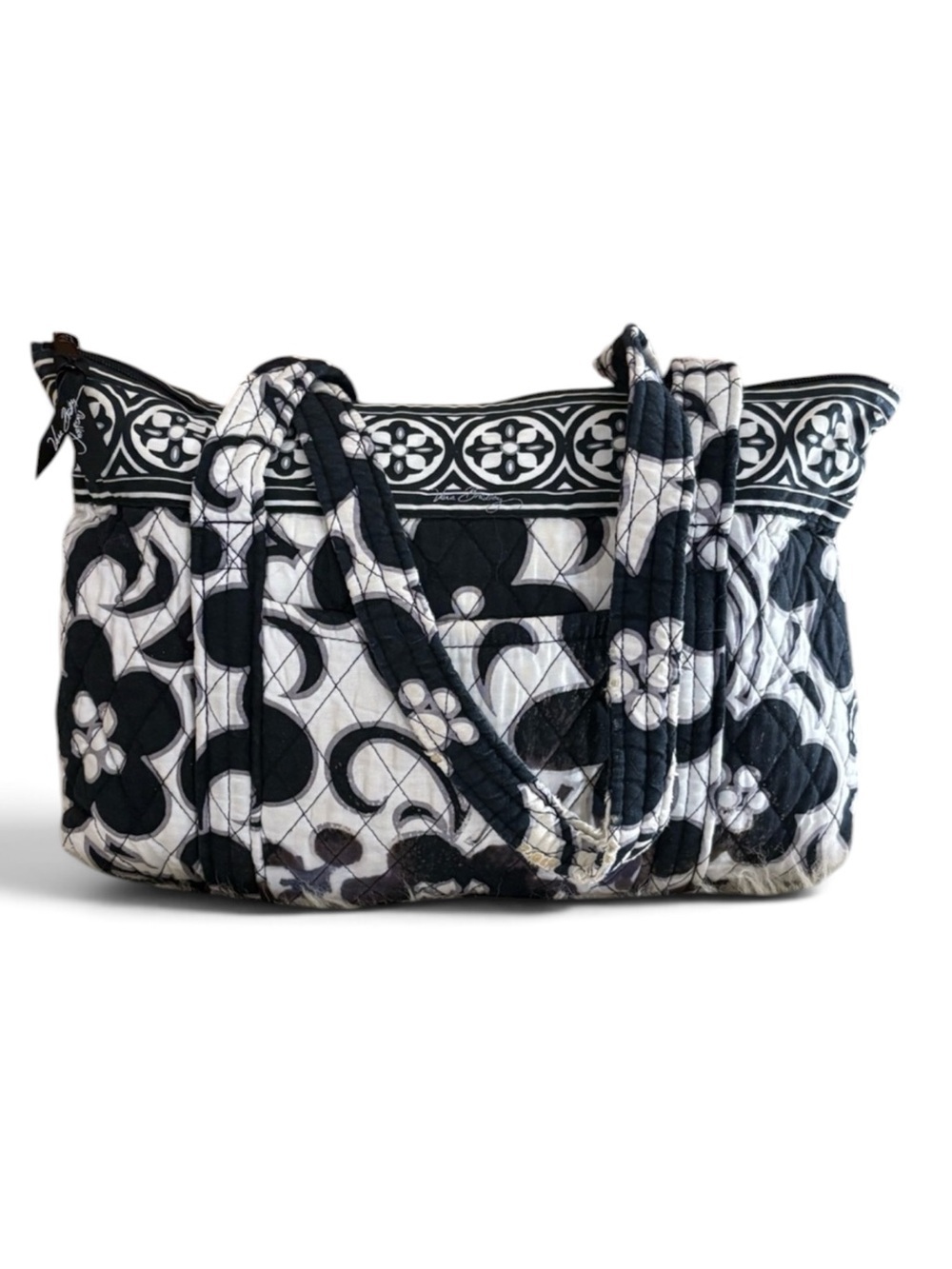 Vera Bradley ‘Night and Day’ Black and White Floral Quilted Tote Bag